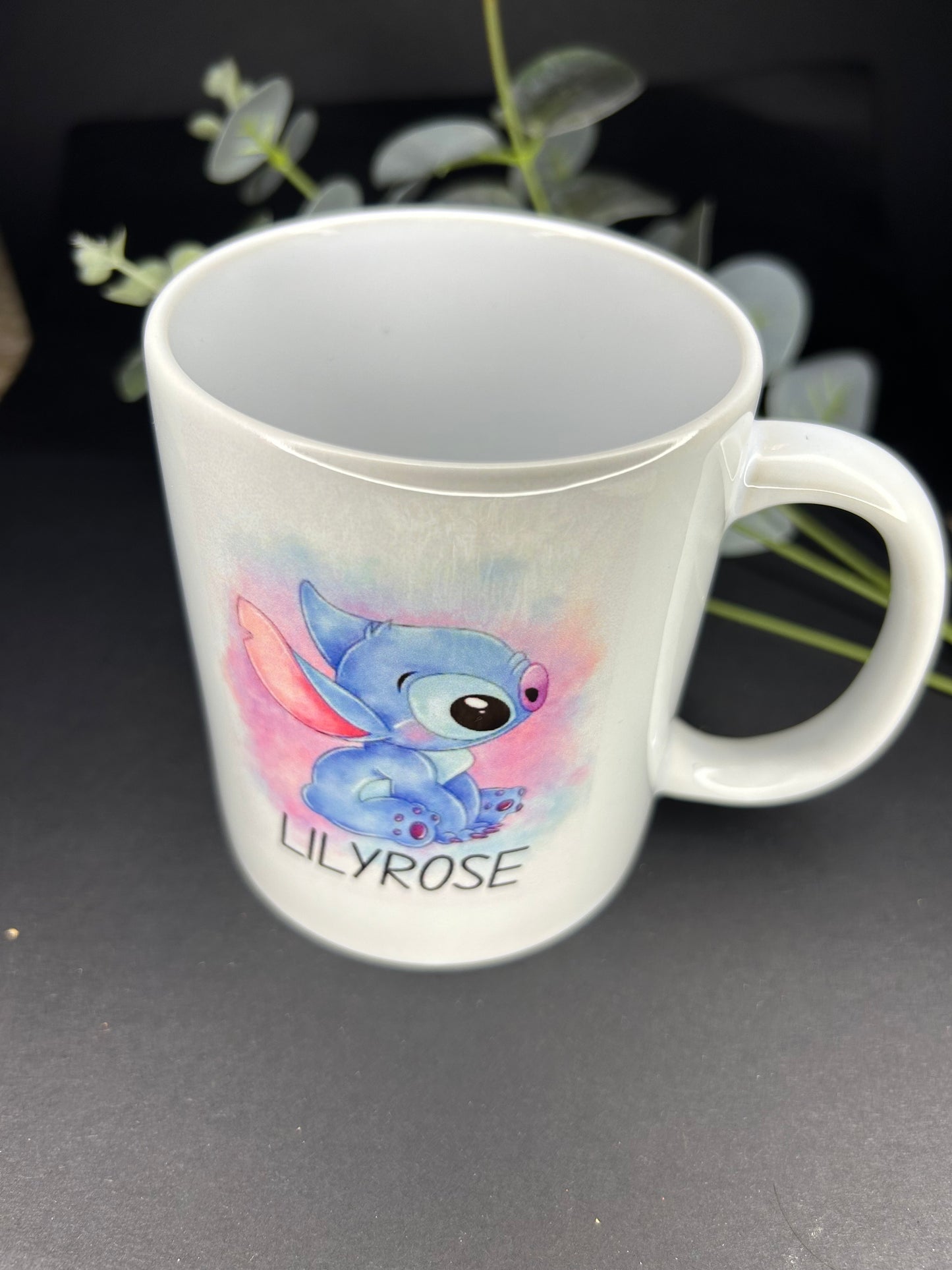 Stitch Mug And Coaster Any Name Cute +GIFT BOX 11oz Dishwasher Safe