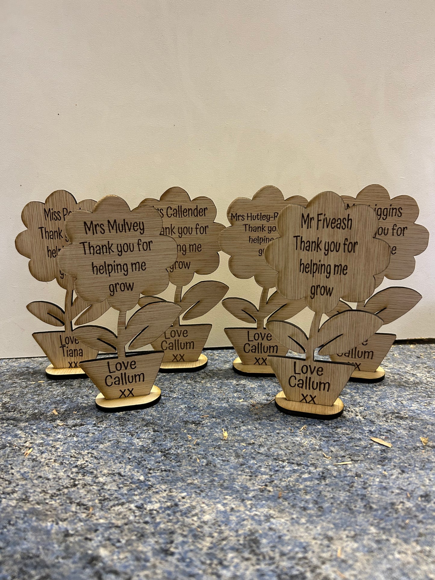 Teacher end of term gift. Thanks for helping me grow plaque