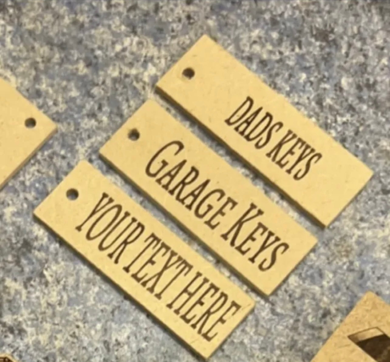 Personalised keyring fob labels