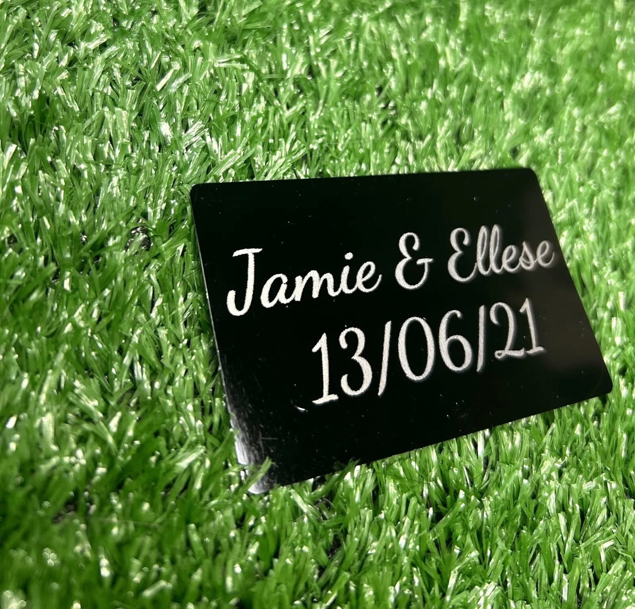 Personalised Metal wallet message