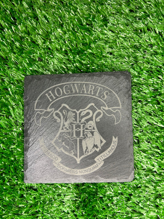 Hogwarts Harry Potter coaster slate engraved