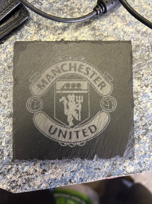 Manchester United coaster slate engraved