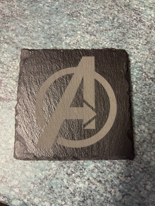 Avengers coaster slate engraved marvel