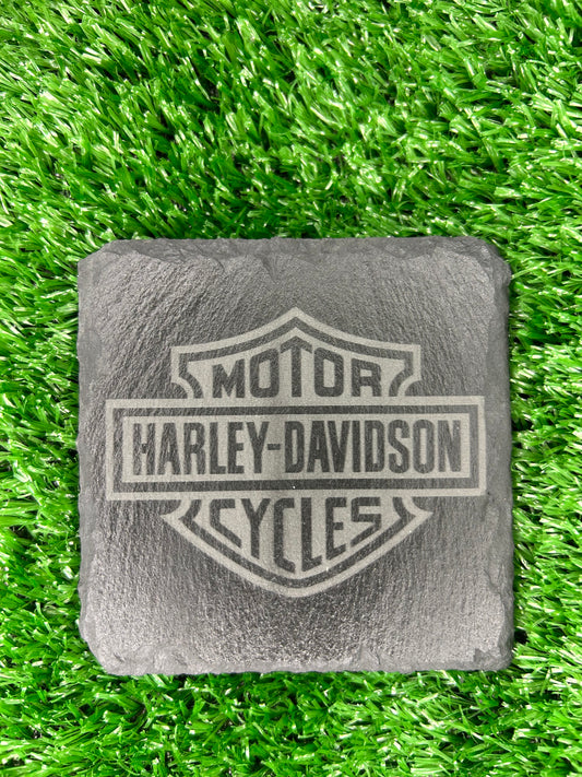 Harley Davidson motorcycles slate coaster