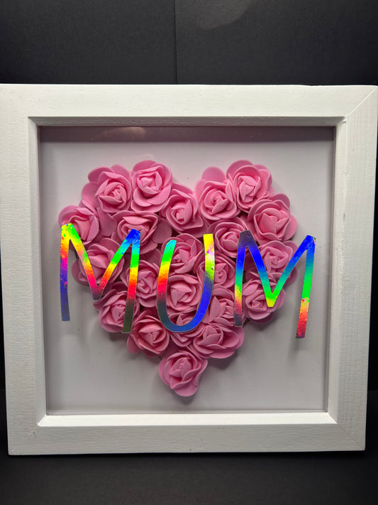 Flower rose box frame- any name -personalised gift