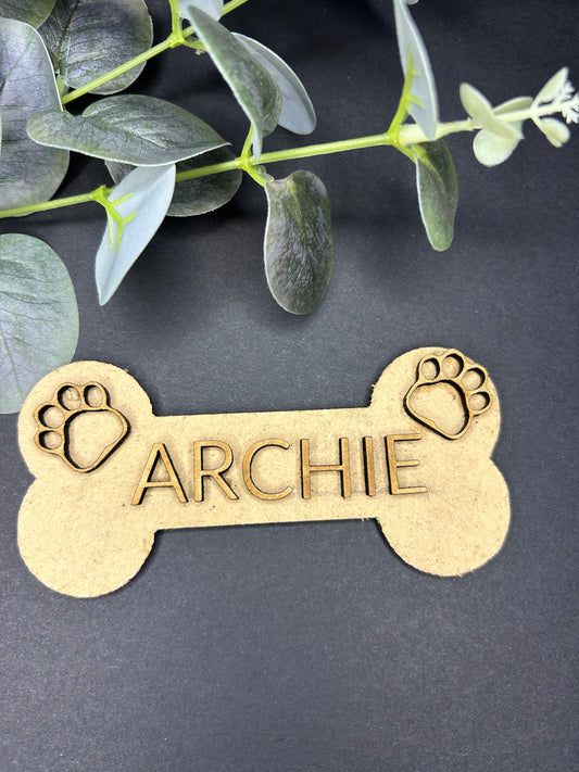 Wooden Paw Print Monogram Personalised Pet Dog Name