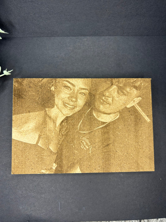 Personalised Custom  Engraved picture - wooden- Photo Gift - Your Picture