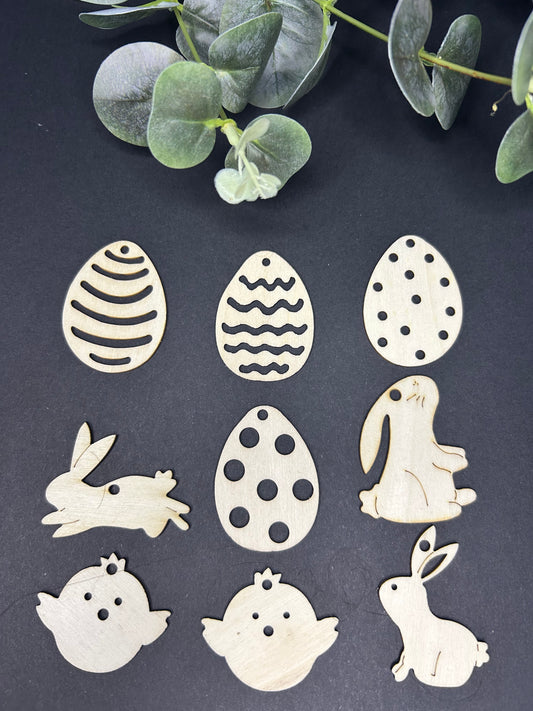 9 PC paint your own easter decorations bunnys easter  eggs