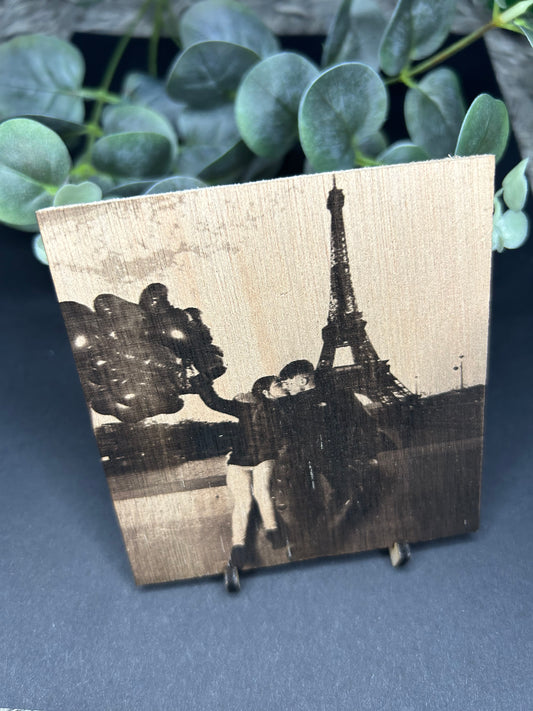 Personalised wooden photo