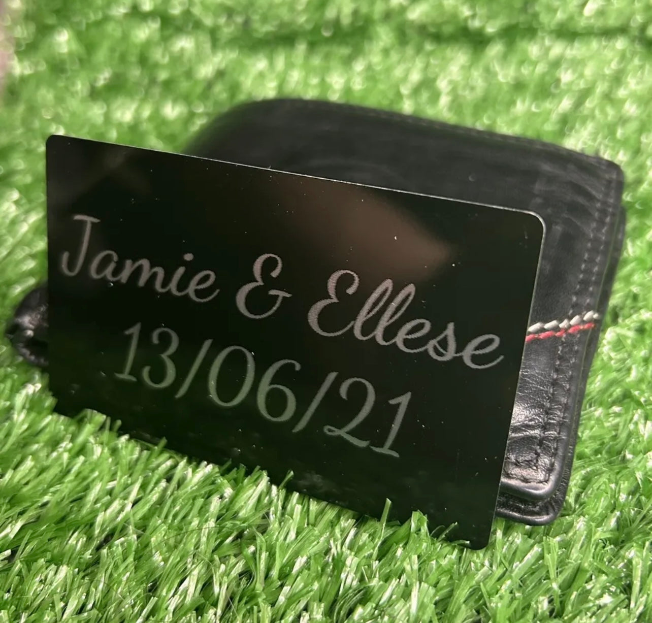 Personalised Metal wallet message